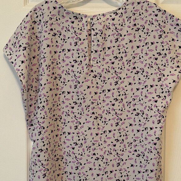 Halogen Women's Soft purple pastel Print Cap Sleeve Shell - Picture 2 of 11